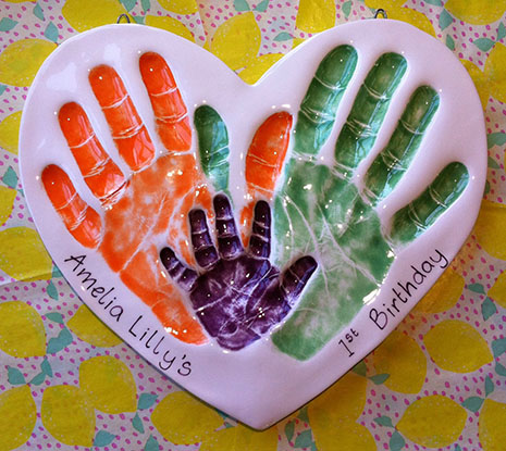 baby feet clay imprints